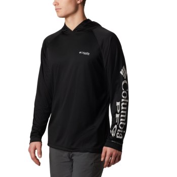 Columbia Hoodie Heren, PFG Terminal Tackle Zwart Grijs, 69TQUJCNA